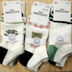 Pack 3 Pares Calcetines Tobilleros GREEN COTTON