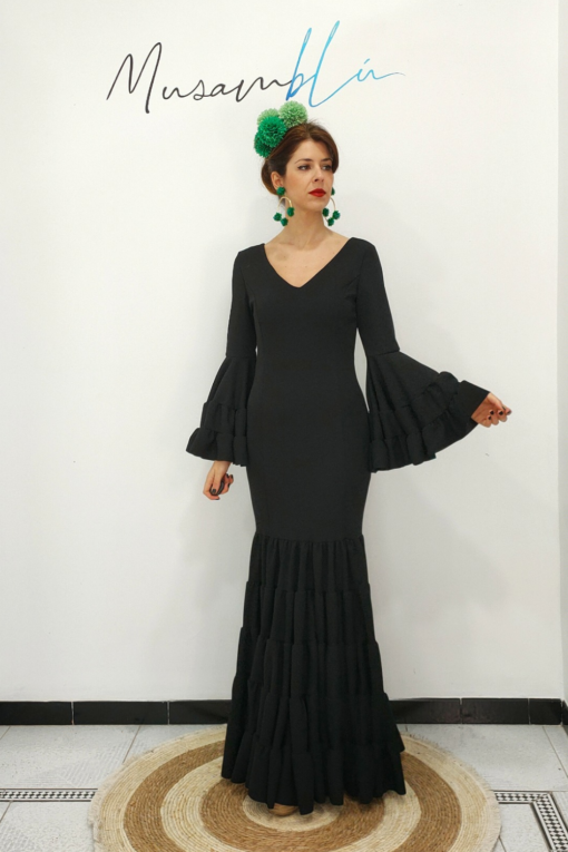 Vestido Flamenca Canastero Licra Negro