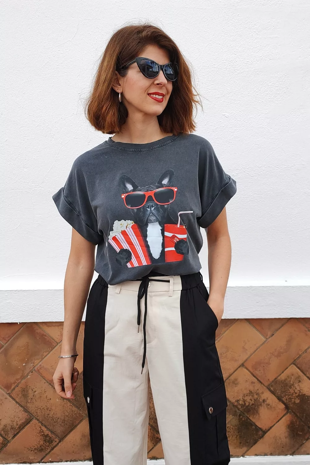 Camiseta Gris Bulldog Camiseta Gris Bulldog
