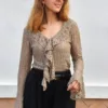Blusa Chorrera Encaje Beige