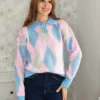 Jersey Polo Rombo Celeste