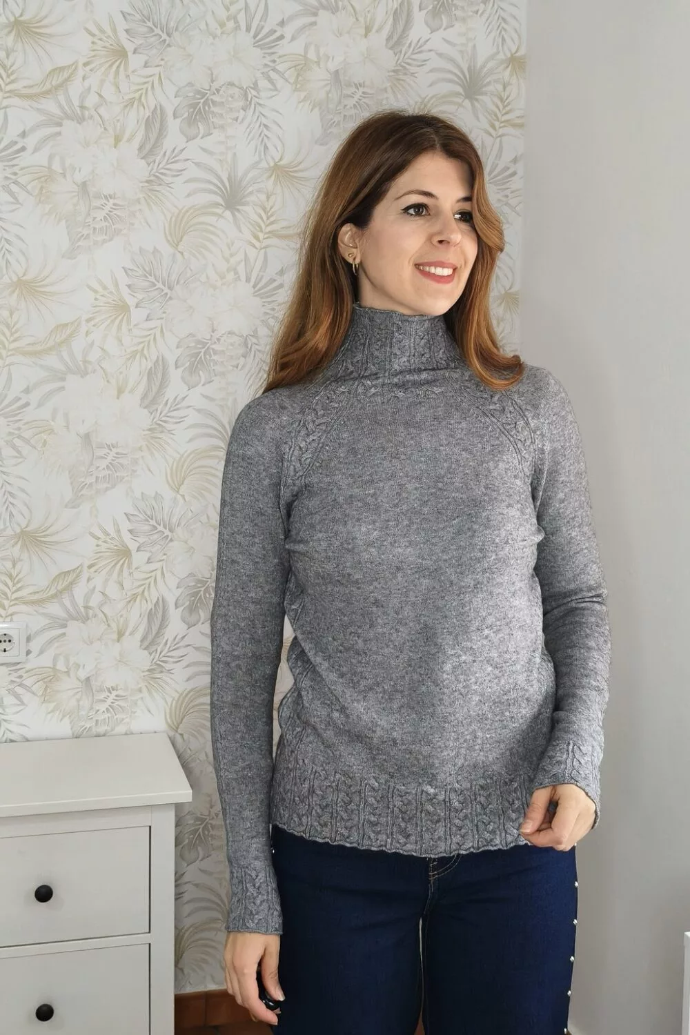 Jersey Dibujo Trenzado Gris Jersey Dibujo Trenzado Gris