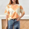 Camiseta Rombos Naranja y Amarillo