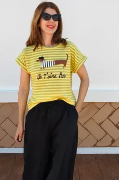 Camiseta Paris Amarilla y Verde