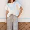 Camiseta Manga Corta Tachuelas Blanca