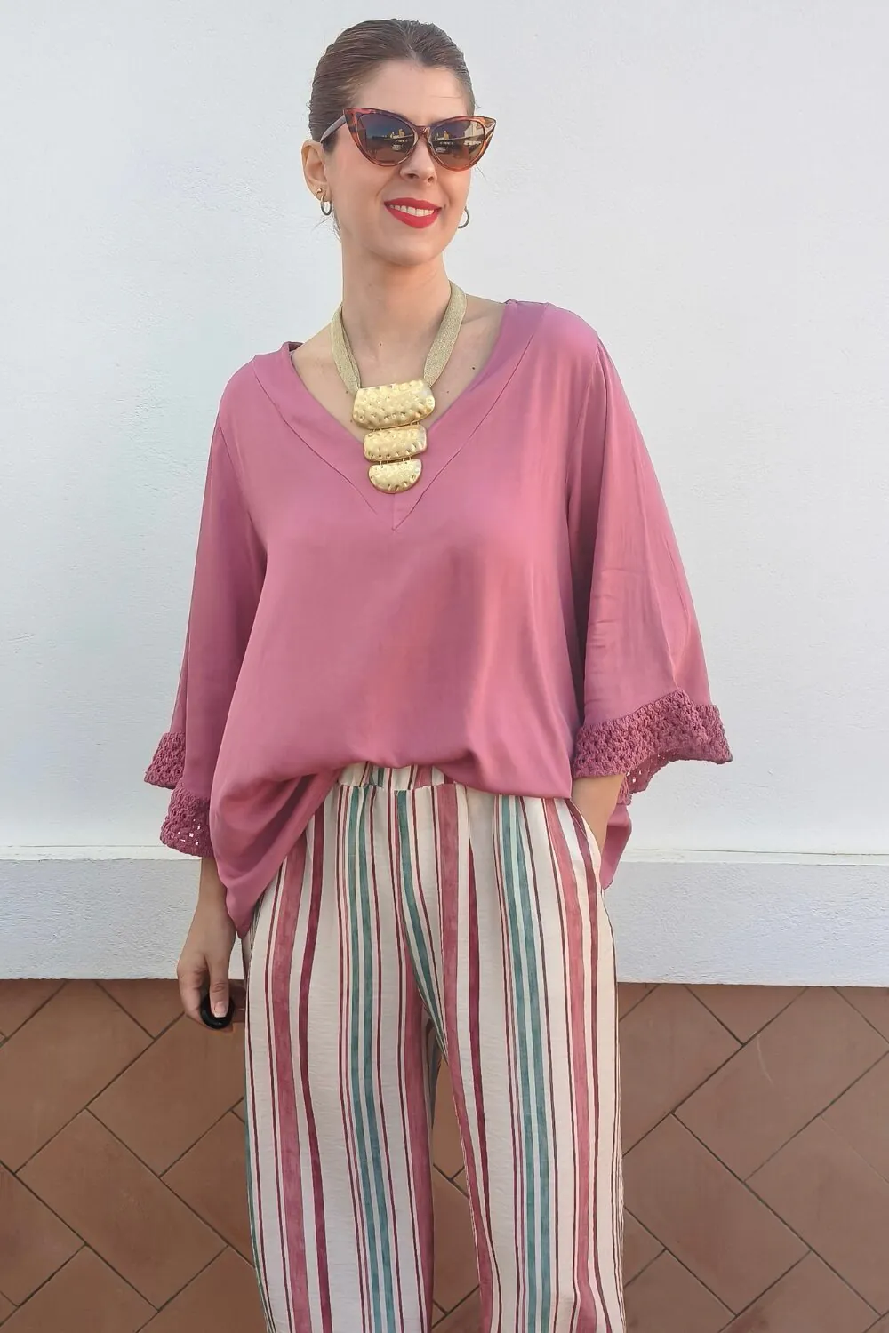 Blusa Altamira Ancha Rosa Maquillaje Blusa Altamira Ancha Rosa Maquillaje