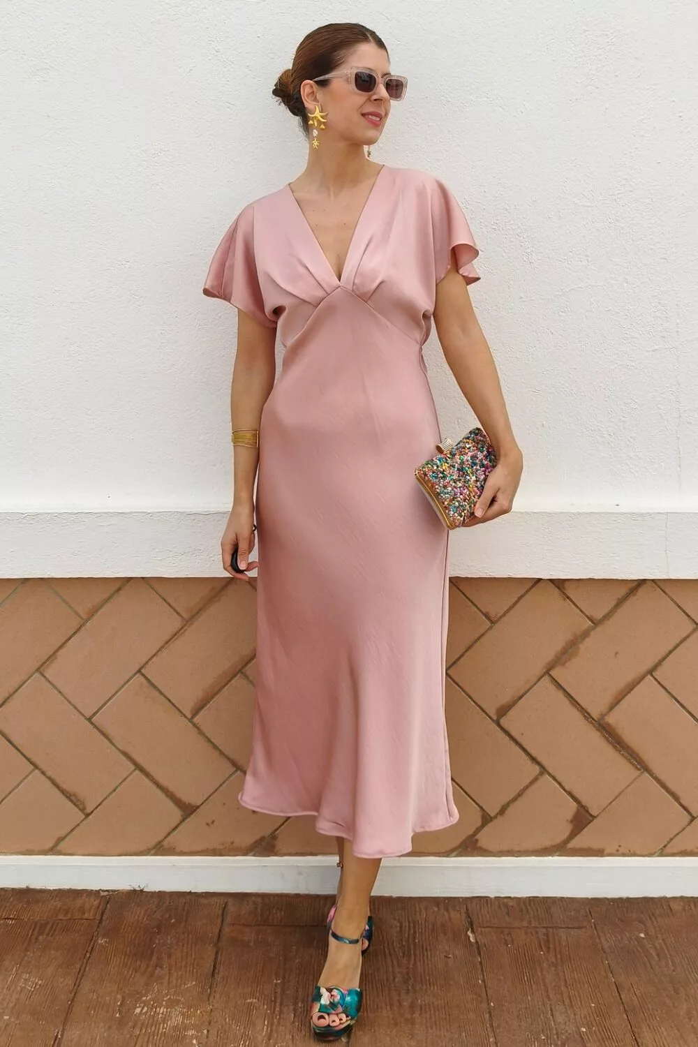 Vestido Satinado Rosa Vestido Satinado Rosa