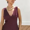 Top Satinado Burdeos
