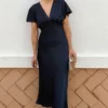 Vestido Satinado Marino