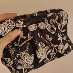 Bolso Bordado Lentejuelas Negro