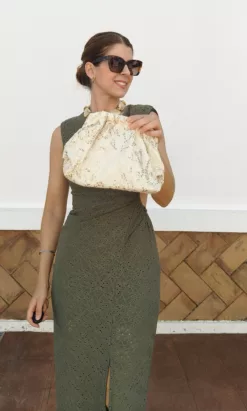 Bolso Bordado Lentejuelas Beige
