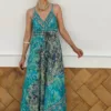 Vestido Sari Turquesa y Verde