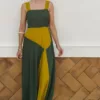 Vestido Bicolor Amalia Verde y Lima