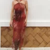 Vestido Tul Cuello X Caldera