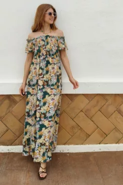 Vestido Floreado Verde