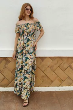 Vestido Floreado Verde