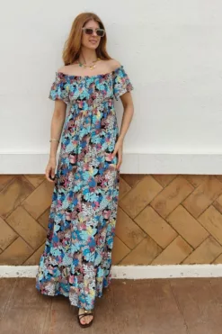Vestido Floreado Azul