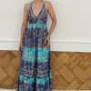 Vestido Indira Espalda Al Aire Azul