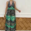 Vestido Indira Espalda Al Aire Verde Agua