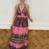 Vestido Indira Espalda Al Aire Fucsia