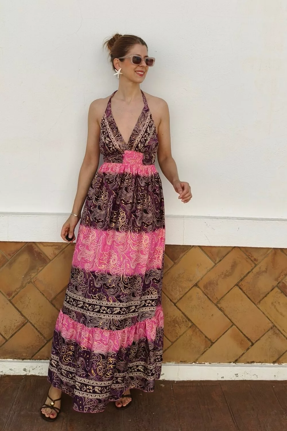 Vestido Indira Espalda Al Aire Fucsia Vestido Indira Espalda Al Aire Fucsia