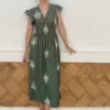 Vestido Bordado Rama Verde