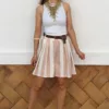 Pantalón Bermudas Rayas Beige
