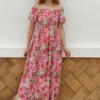 Vestido Floreado Fucsia