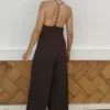 Conjunto Espalda Abalorios Chocolate