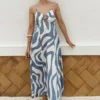 Vestido Aro Esccote Azul