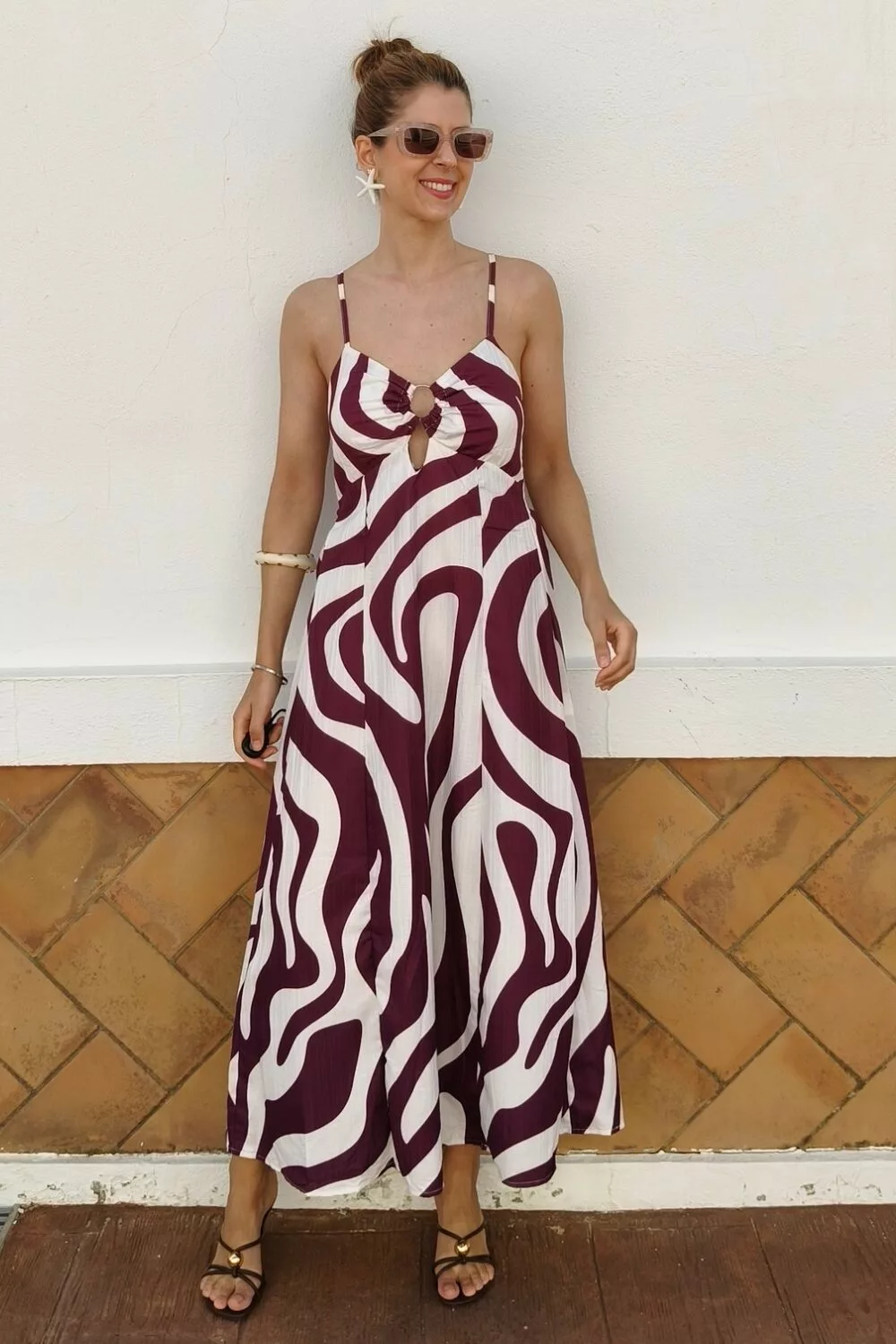 Vestido Aro Esccote Burdeos Vestido Aro Esccote Burdeos