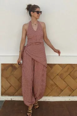 Pantalón Bombacho Pañuelo Vichy Caldera