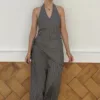 Pantalón Bombacho Pañuelo Vichy Chocolate Negro