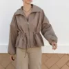 Chaqueta Forrada Cintura Ajustable Taupe