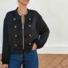 Bomber Satinada Napoleón Negra
