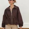 Chaqueta Forrada Cintura Ajustable Chocolate